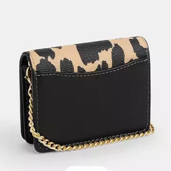 Coach Mini Wallet On A Chain With Leopard Print nwt in packaging - Picture 2 of 6